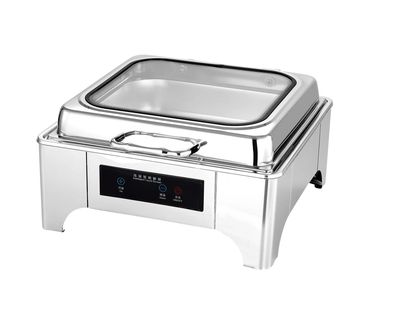 Electric Food Warmer, Commercial 6L Chafing Dish. Buffet Server to Keep Food Warm, Stainless Steel, 30℃-90℃ Temperature Adjustable.
