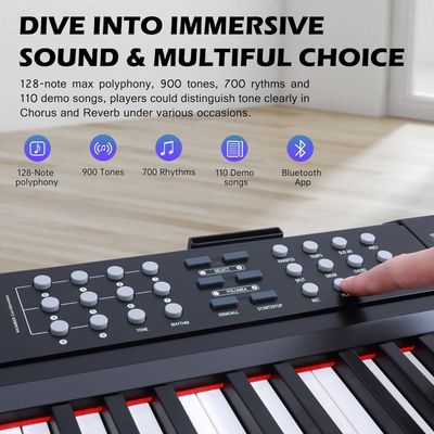Solati SY-P06 Full Size Weighted Keyboard 88 Key Digital Piano, Portable Electric Piano with Sustain Pedal and Stand