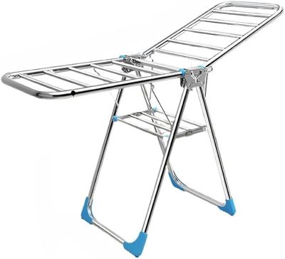 Clothes Drying Rack with Height-Adjustable Wings, Collapsible for Indoor &amp; Outdoor Use(150 CM)