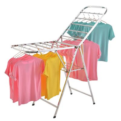 Clothes Drying Rack with Height-Adjustable Wings, Collapsible for Indoor &amp; Outdoor Use(150 CM)