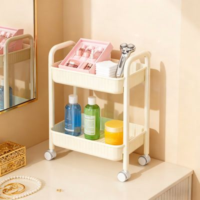 Two Tier Rolling Cart With Locking Wheels