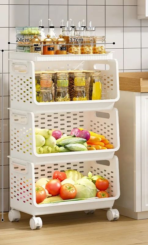 Kitchen Storage Rack, Multitier Fruit and Vegetable Cart