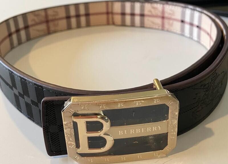 Burberry inspired Reversible Belt Gold Buckle