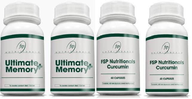 2 Bottles of Ultimate Memory Plus &amp; 2 Bottles of FSP Nutritionals Curcumin