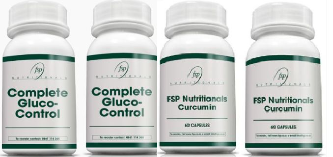2 Bottles of Complete Gluco Control &amp; 2 Bottles of FSP Nutritionals Curcumin