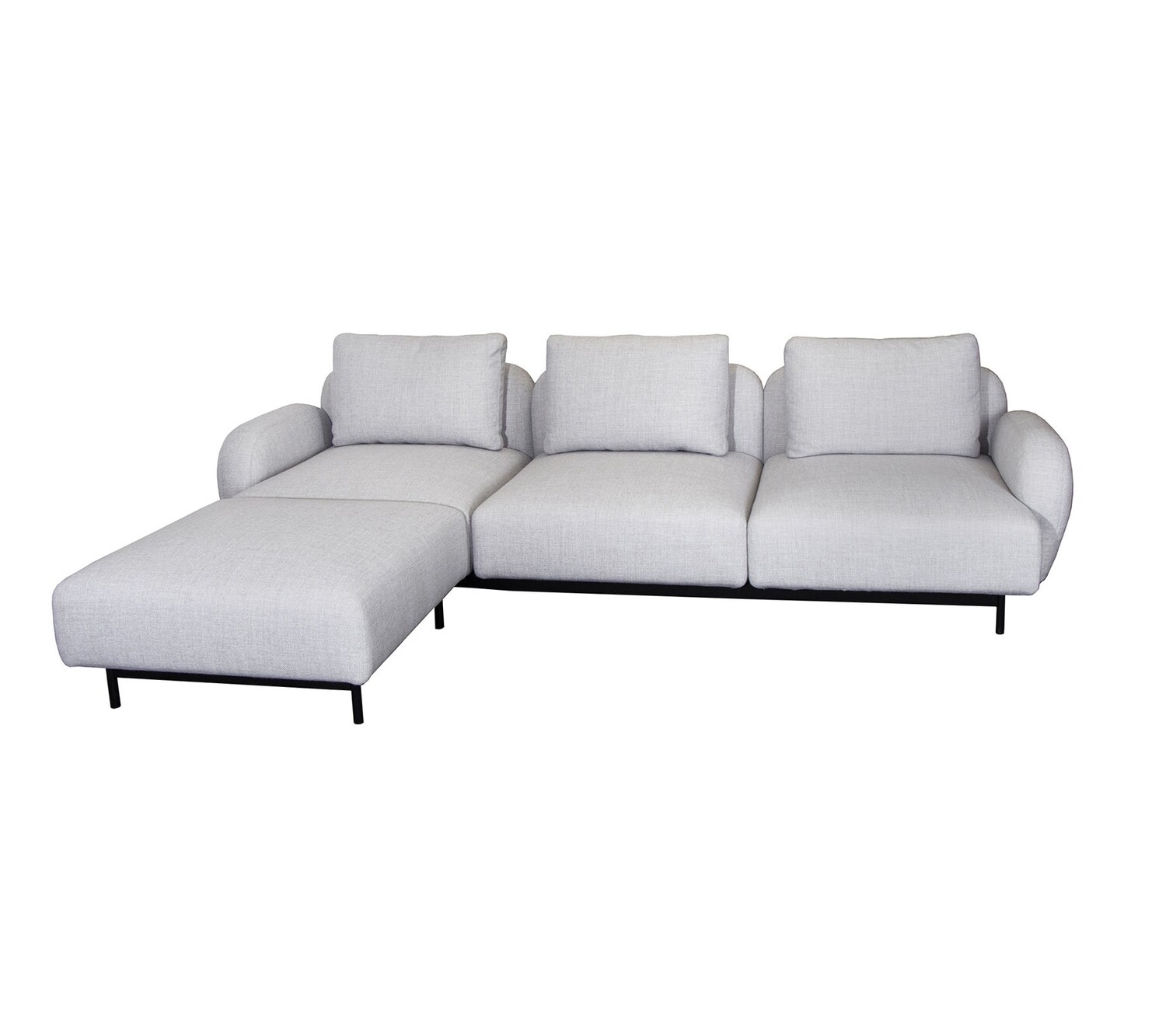 Aura 3-Sitzer Sofa m/niedrigen Armlehnen &amp; Chaise