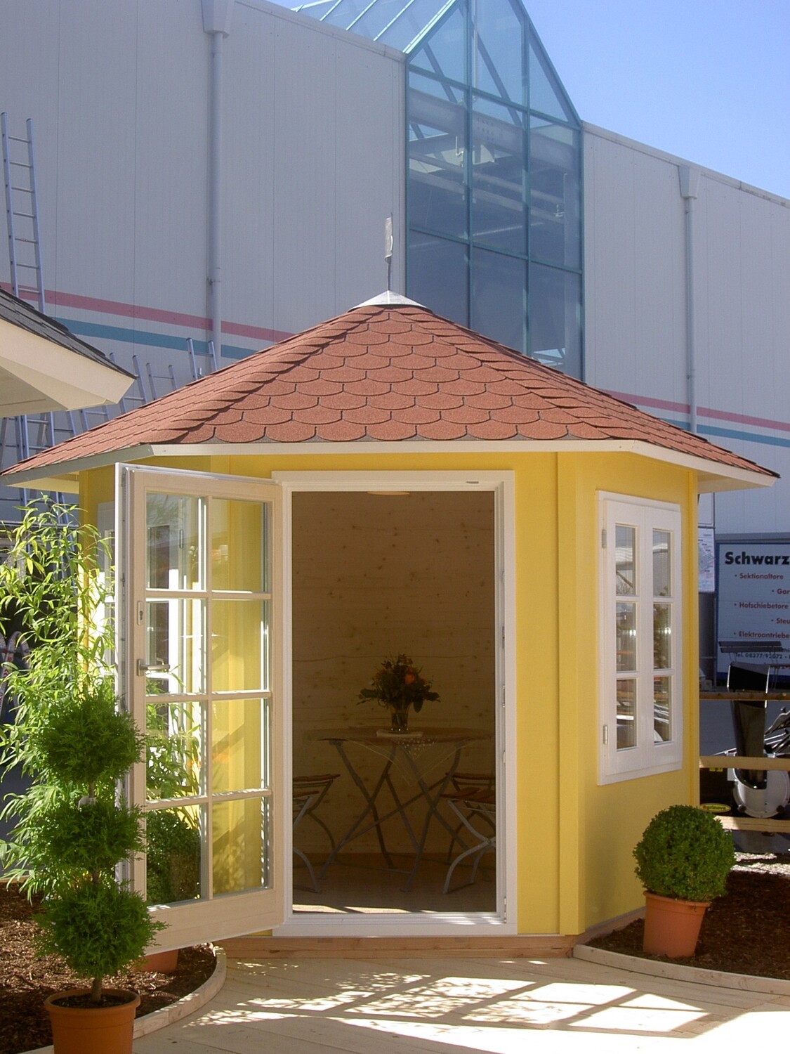 6-Eck Pavillon Klassik Ø 300 cm | Vorlaufhaus Messehaus Allgäuer Festwoche