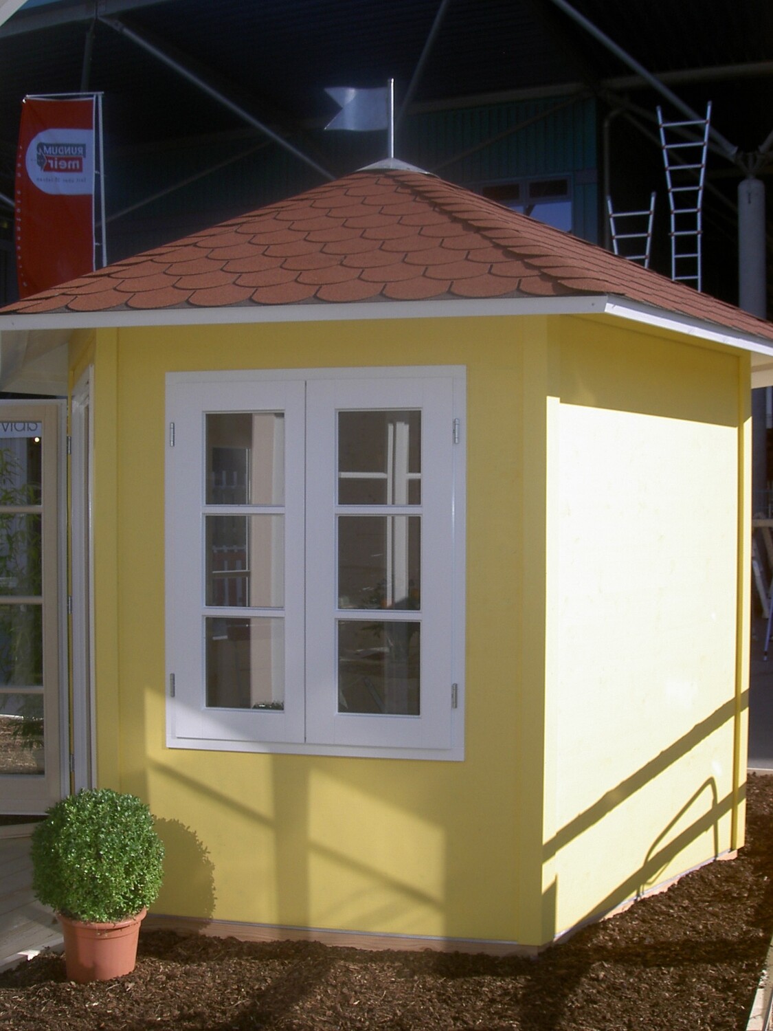 6-Eck Pavillon Klassik Ø 300 cm | Vorlaufhaus Messehaus Allgäuer Festwoche