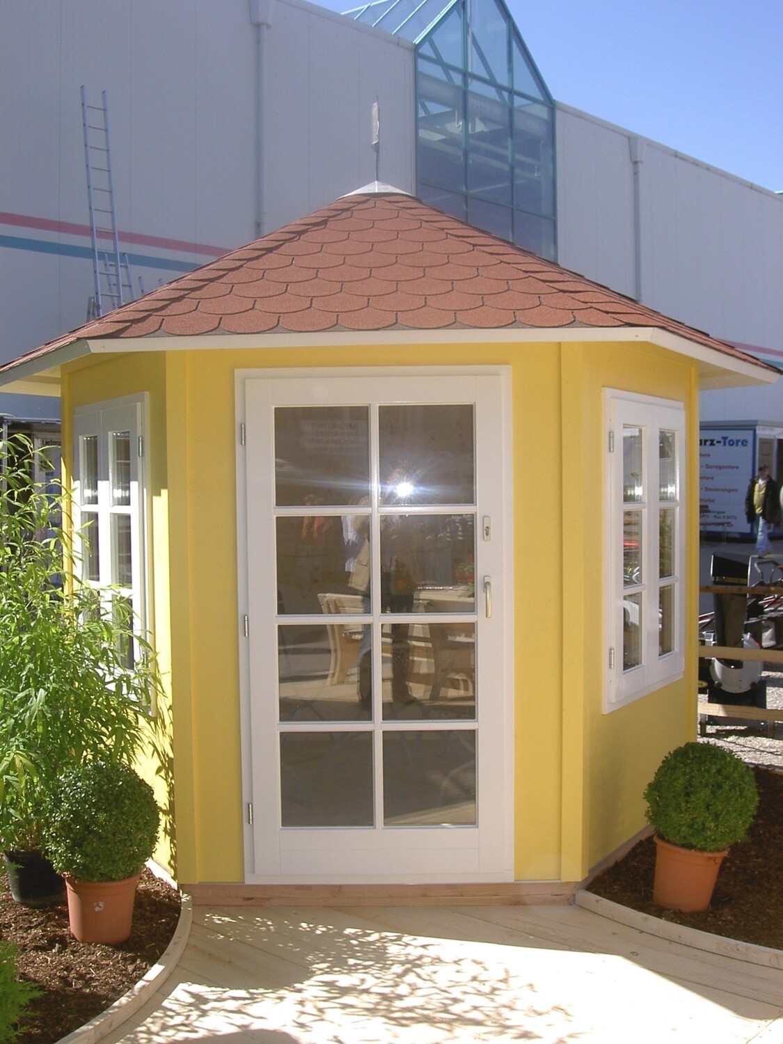 6-Eck Pavillon Klassik Ø 300 cm | Vorlaufhaus Messehaus Allgäuer Festwoche