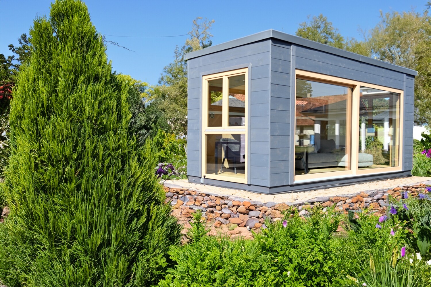 Musterhaus „Tiny Office“ – vormontierter Besprechungsraum 750 × 255 cm (Pick &amp; Carry)