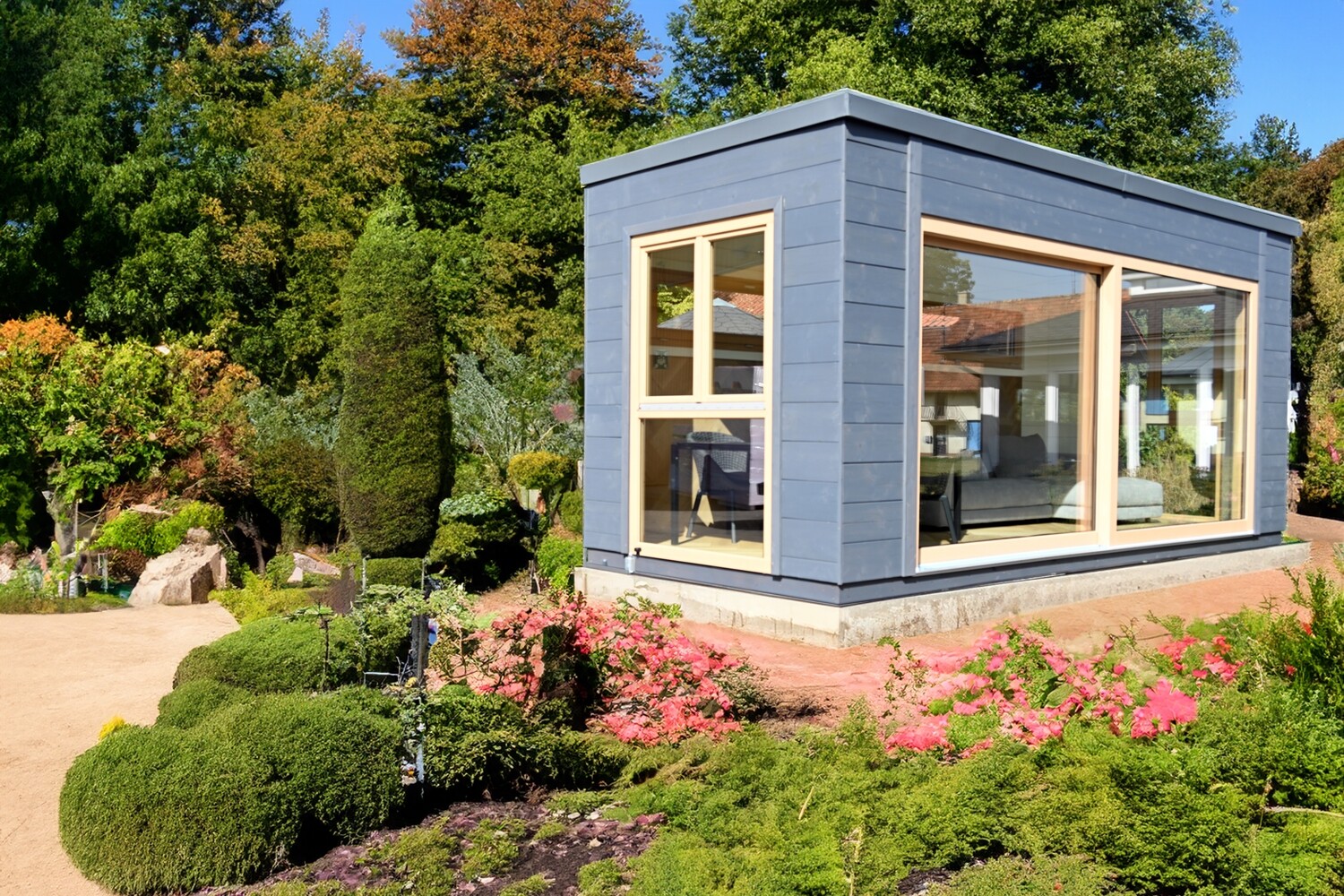 Musterhaus „Tiny Office“ – vormontierter Besprechungsraum 750 × 255 cm (Pick &amp; Carry)