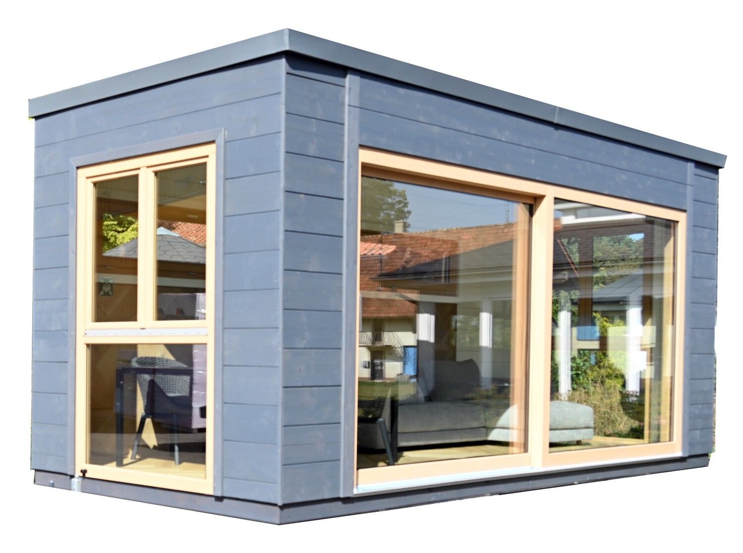 Musterhaus „Tiny Office“ – vormontierter Besprechungsraum 750 × 255 cm (Pick &amp; Carry)