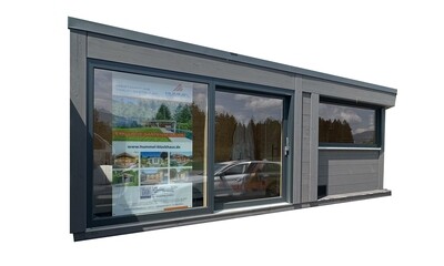 Tinysauna – Kompakt-Saunahaus vormontiert auf 6 m Basis, EOS-Technik &amp; sofort verfügbar