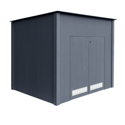 Massive Pooltechnikbox anthrazit, komplett montiert