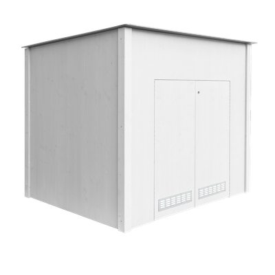 Exklusive Pooltechnikbox weiss, komplett montiert