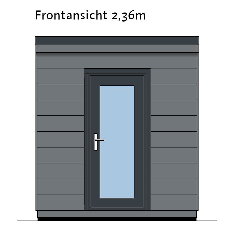 heirLOOM: 236 x 190 cm Gartensauna mit Flachdach, komplett montiert, Natur Saunahaus, Biosaunahaus, Kompaktsauna