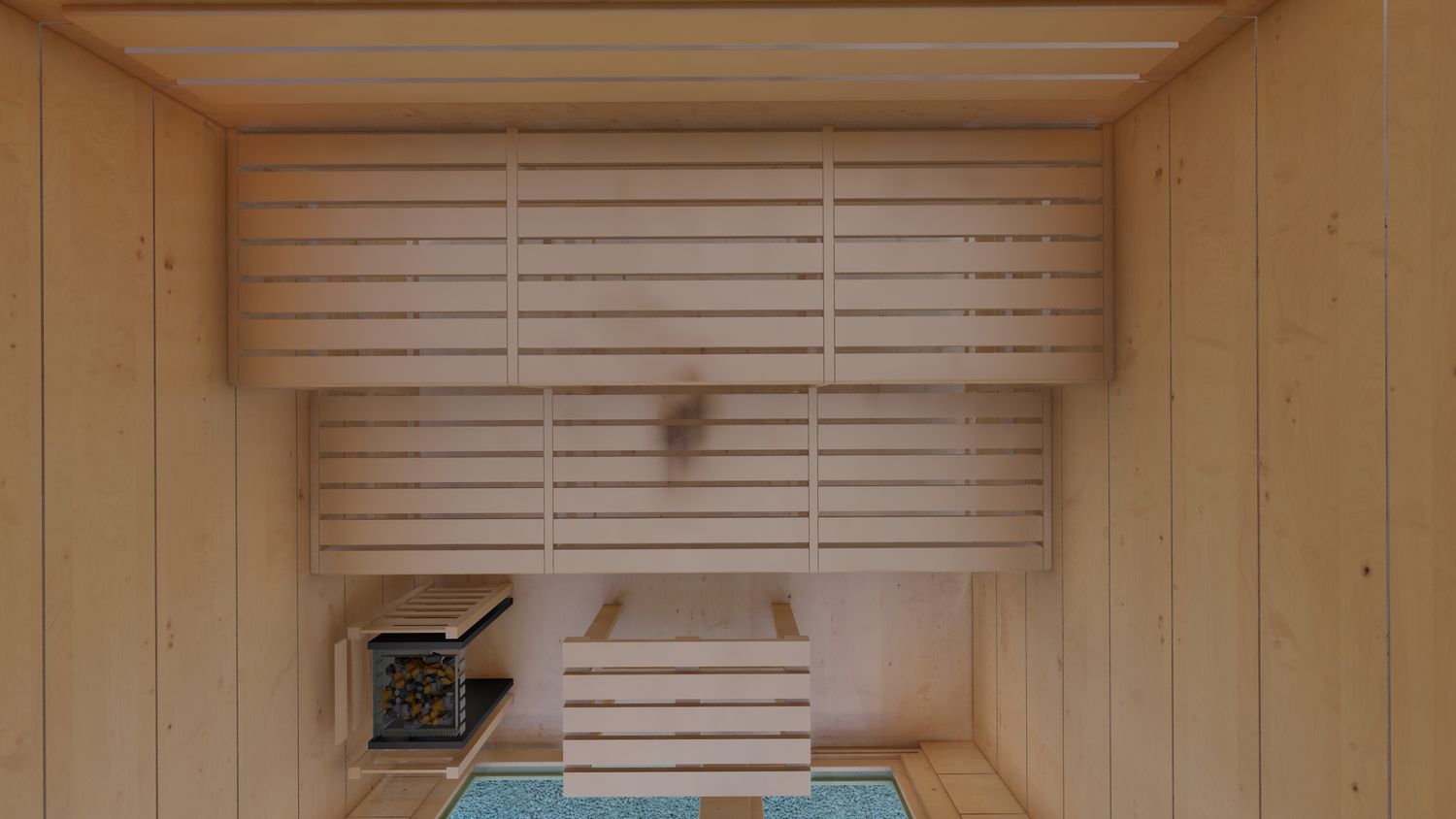 Heirloom Kompaktsauna 256×236 – edles, vormontiertes Saunahaus mit Panoramaglas