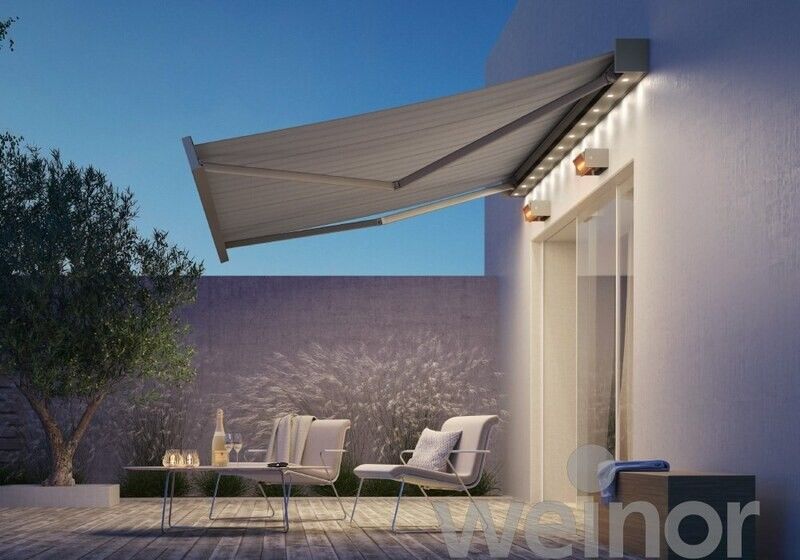 Weinor Kubata Markise – 200 cm breit | Kubisches Design für schmale Balkone &amp; Nischen