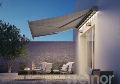 Weinor Kubata Markise – 400 cm breit | Kompakte Designmarkise mit kubischer Optik