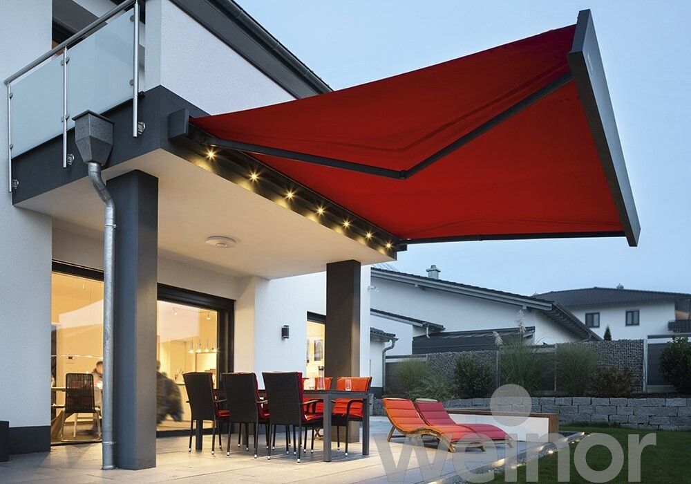 Weinor Kubata Markise – 450 cm breit | Design-Kassettenmarkise für moderne Mittelterrassen