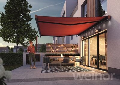 Weinor Smaila Markise – 500 cm breit | Kompakte Kassettenmarkise im kubischen Look