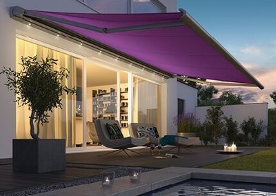 Weinor Cassita II Markise – 500 cm breit | Flache Design-Kassettenmarkise mit Komfortausstattung