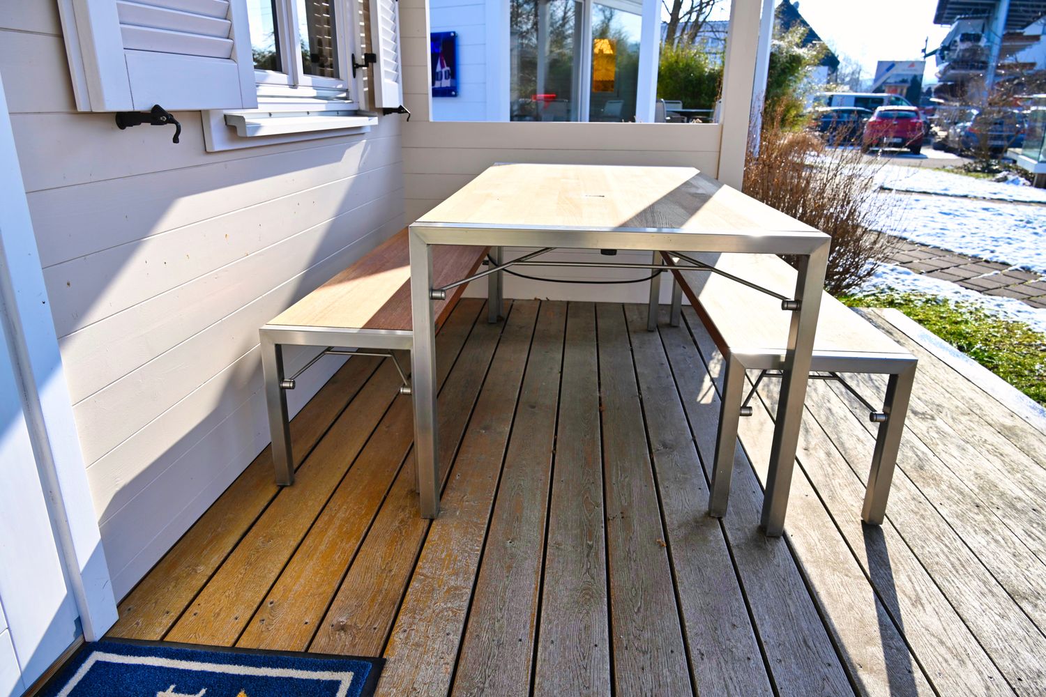 Weishäupl Flip Gartentisch mit Bänken Set 3-teilig