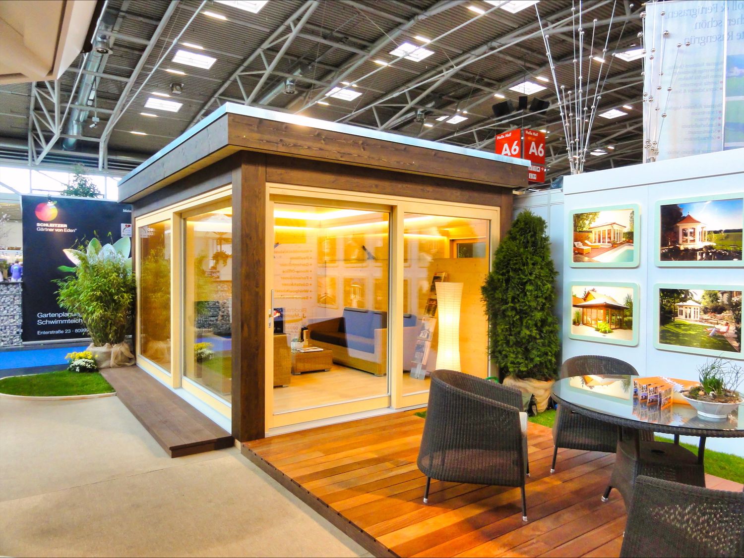 Vorlaufhaus Lounge L – Modernes Gartenhaus 450×340 cm mit Hebe-Schiebetüren