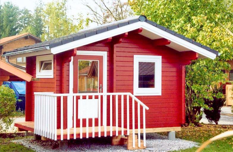 Saunahaus „Norwegen“ – Blockbohlen-Gartensauna 375 × 245 cm mit Ziegeldach