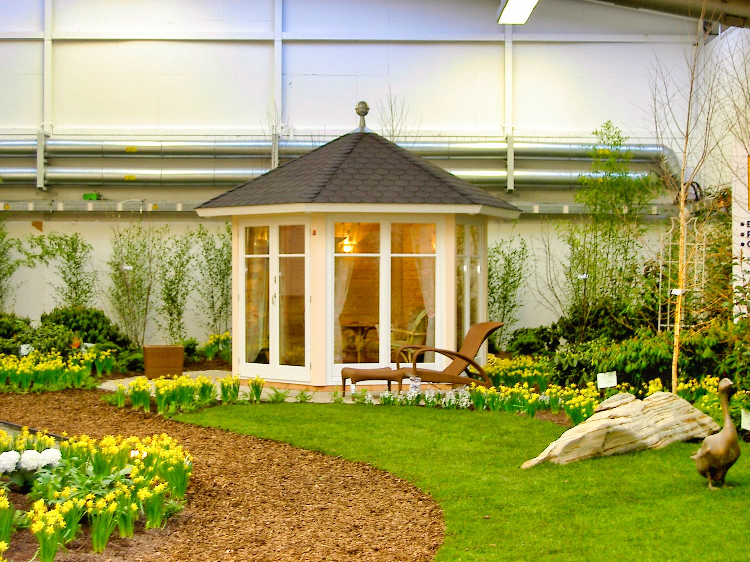 6-Eck Gartenpavillon Eleganz Ø 350 cm – Isolierter Messepavillon aus Holz