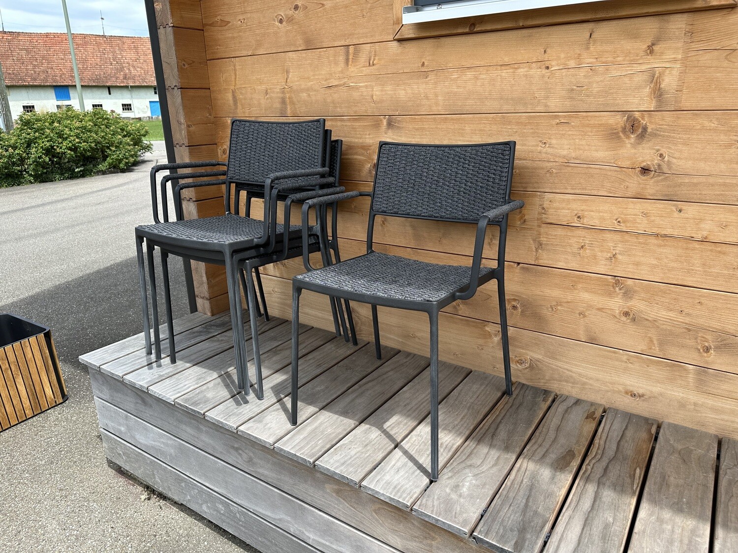 4 x Cane-line Less Armchair with Armrest EXHIBITION PIECE