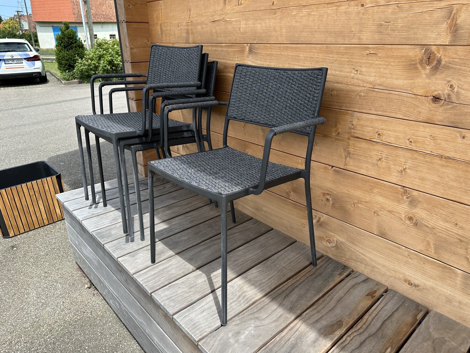 4 x Cane-line Less Armchair with Armrest EXHIBITION PIECE