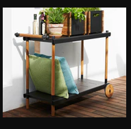 Cane-line Frame Tea Cart Serving Trolley