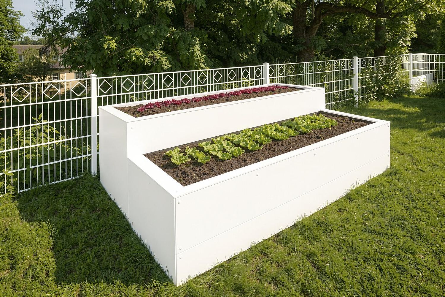XXL HPL Raised Bed Two-Tier White