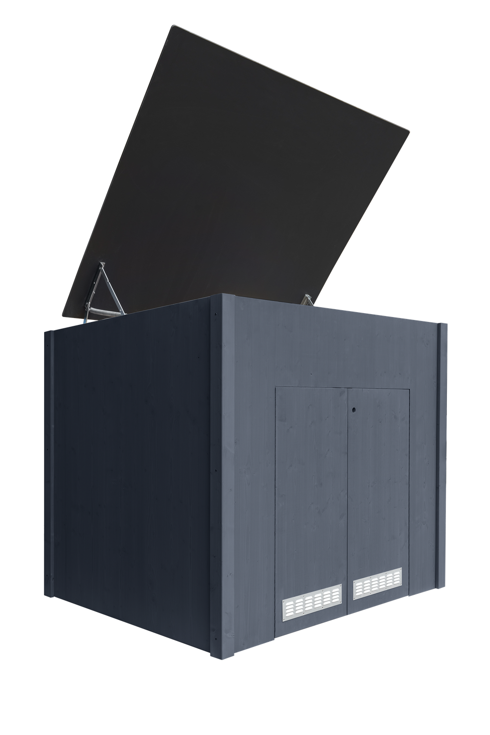 Massive Pooltechnikbox anthrazit, komplett montiert