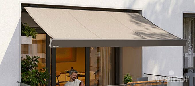 Weinor Smaila Markise – 200 cm breit | Kompaktmarkise im kubischen Design für schmale Balkone