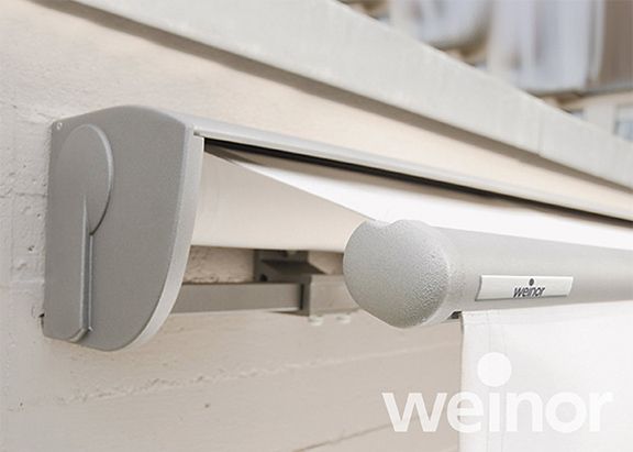 Weinor Topas Awning – 650 cm wide | High-quality &amp; affordable folding arm awning with optional protective roof