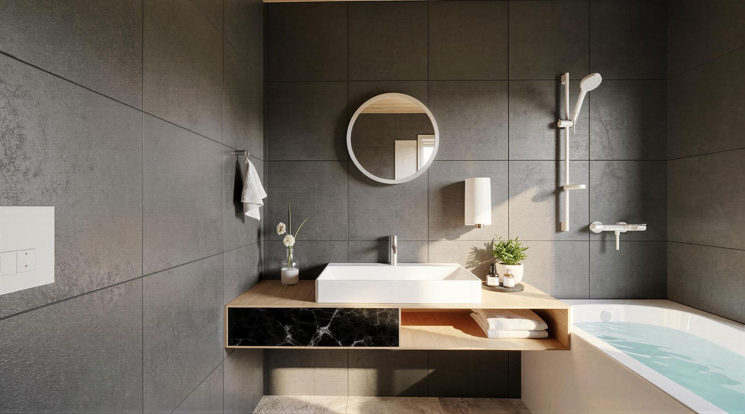 Badezimmer im Tinyhaus Model M – modernes Bad im Minihaus mit funktionaler Ausstattung