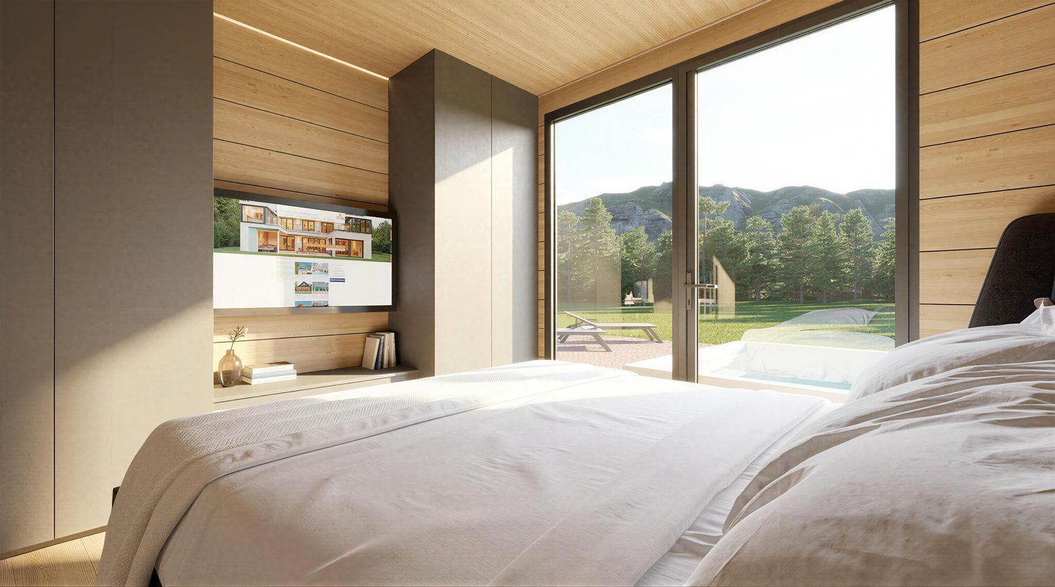 Schlafzimmer im Tinyhaus Model M – komfortabler Schlafbereich im Tiny House aus Holz