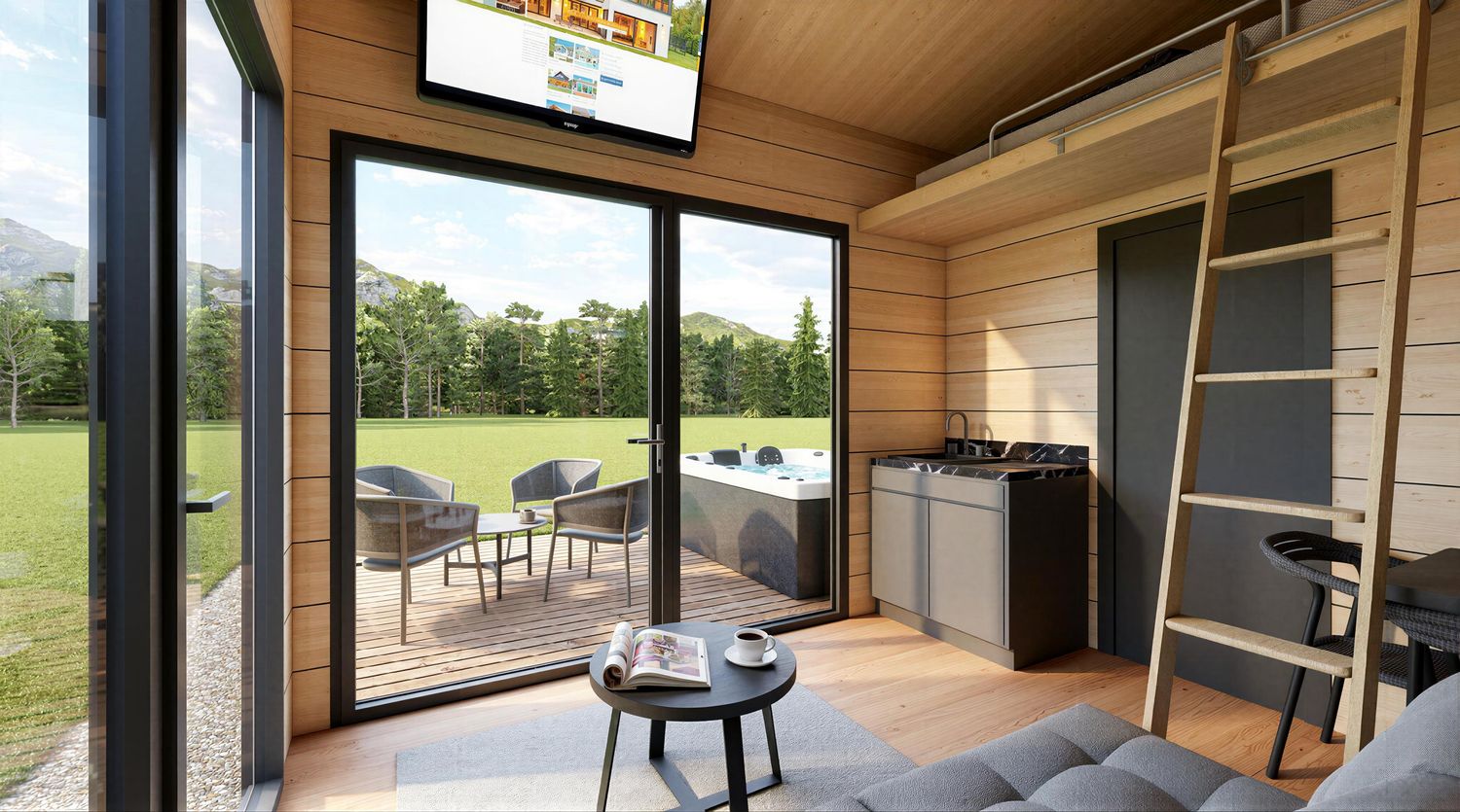 Küche im Tinyhaus XS – funktionales Minihaus für Airbnb oder Campingplatz mit kompakter Küchenlösung