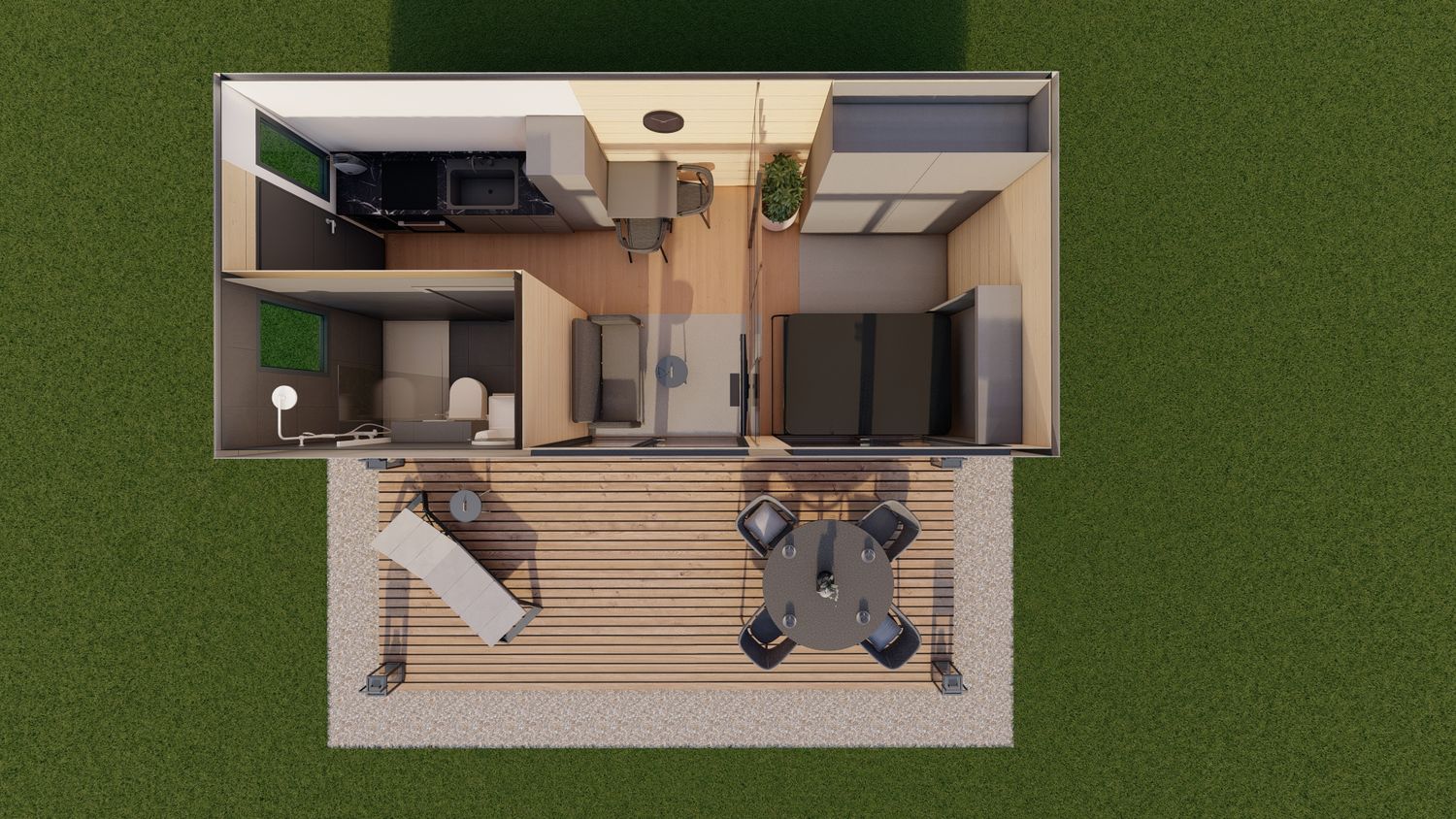 Tinyhaus Model S 25m² Grundriss