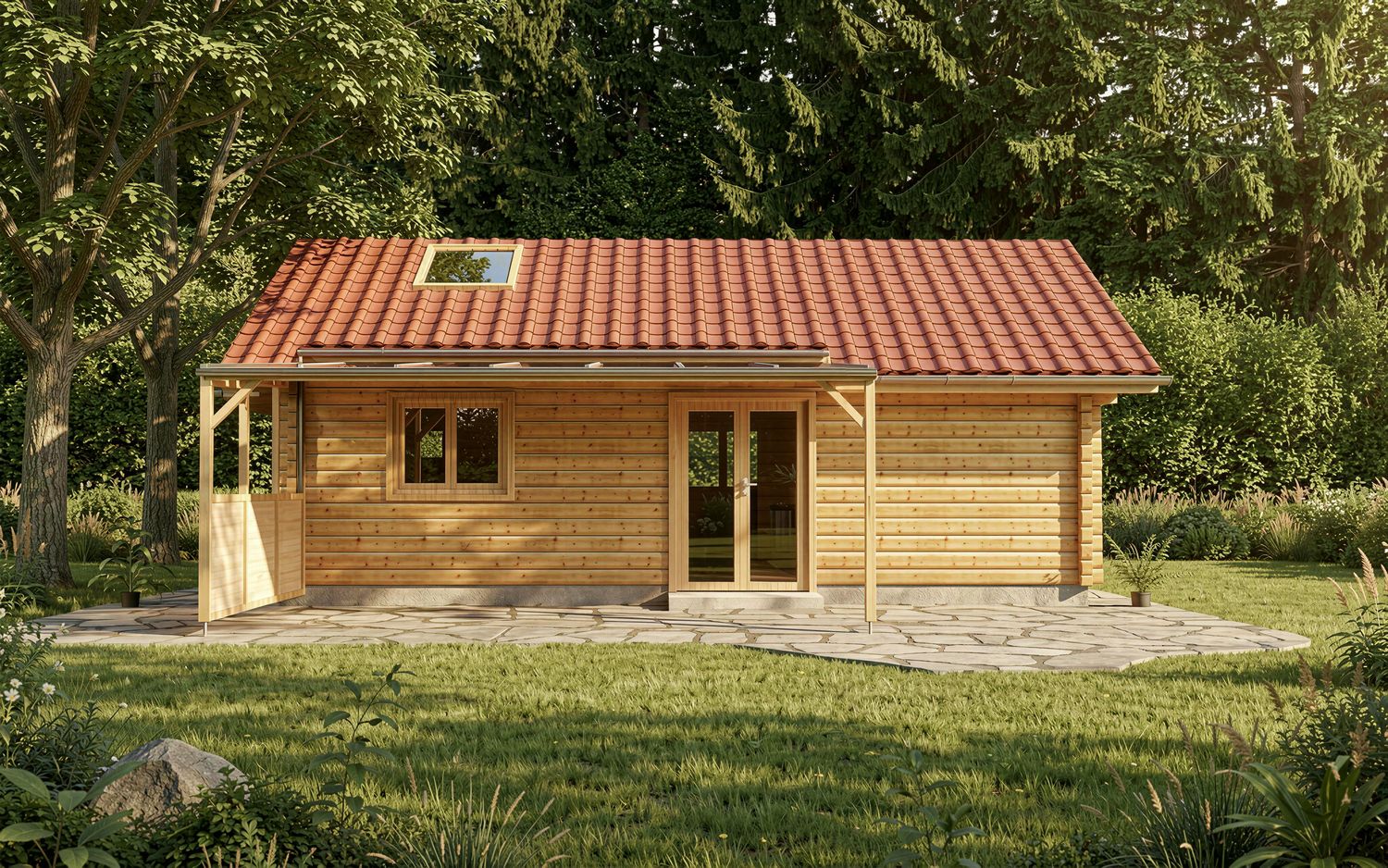 Tinyhaus Pichler Weiher Dachau Karlsfeld Außenansicht – modernes Ferienhaus aus Holz mit Satteldach