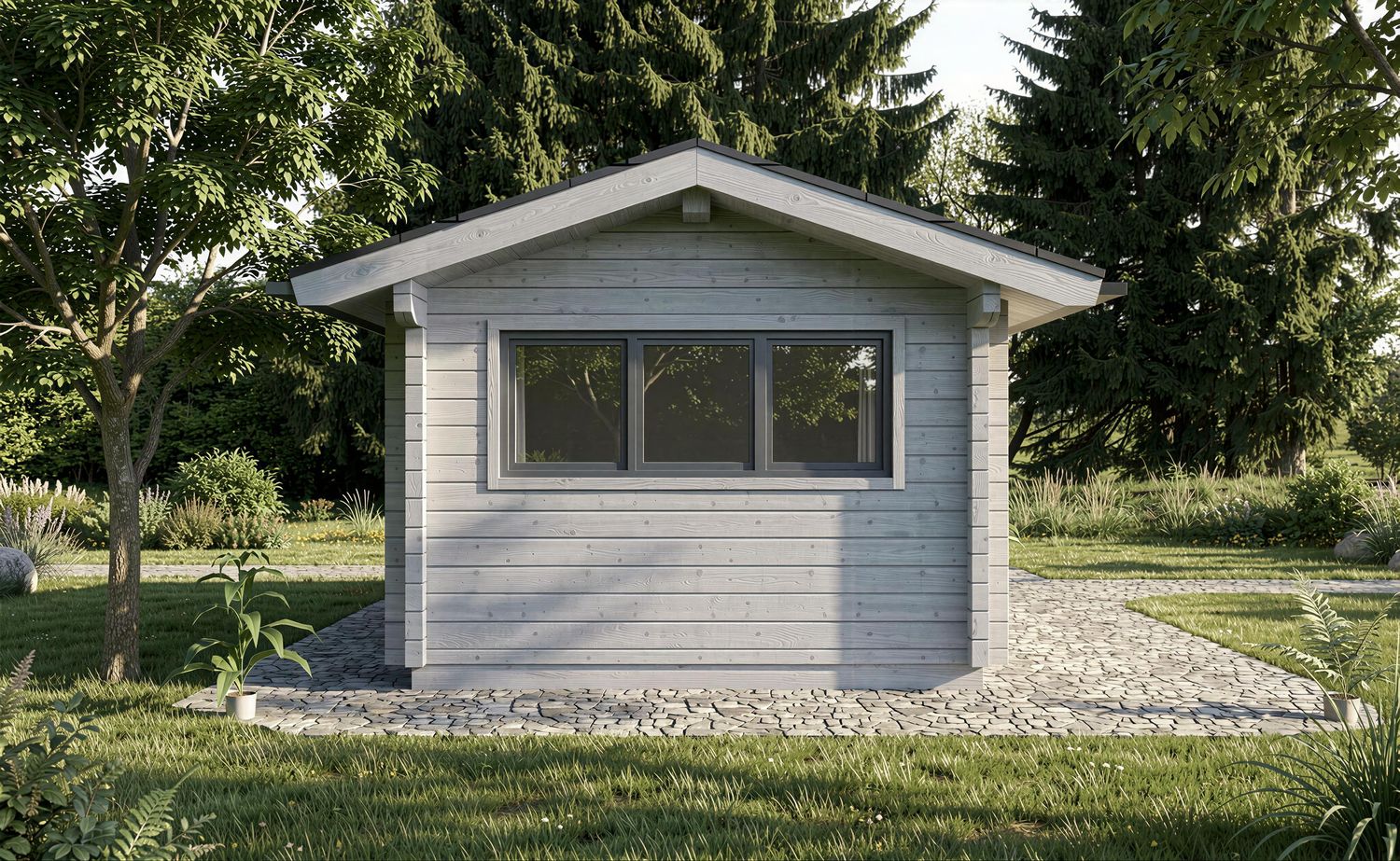 Camping Lodge mit modernem Holzdesign und großen Fenstern für naturnahes Wohnen