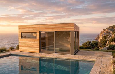 HEIRLOOM Nordic 600x250 or 300 – Pre-Assembled Designer Garden Sauna