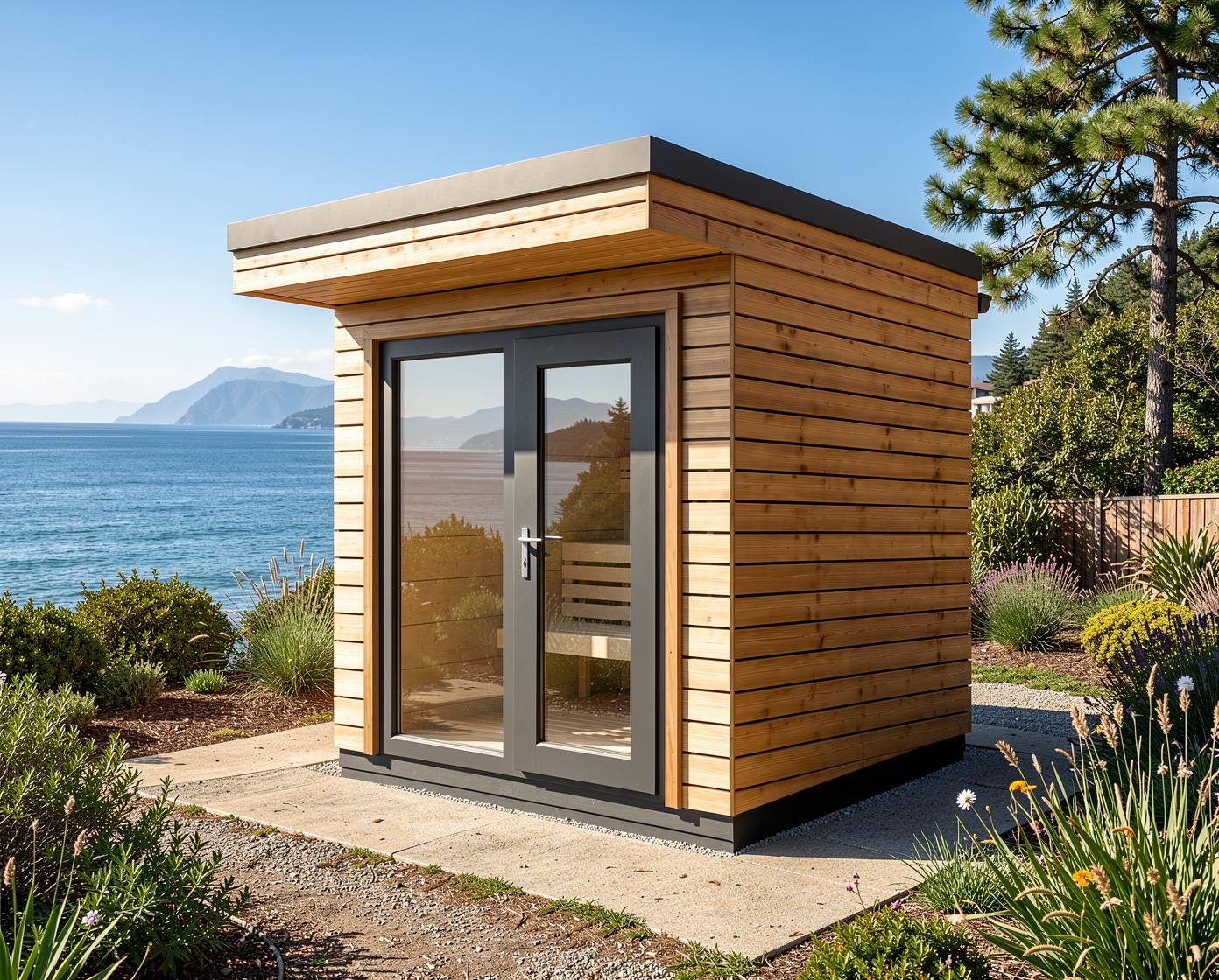 HEIRLOOM BUDGET Panorama - Sauna House for 1-5 People, Natural Larch