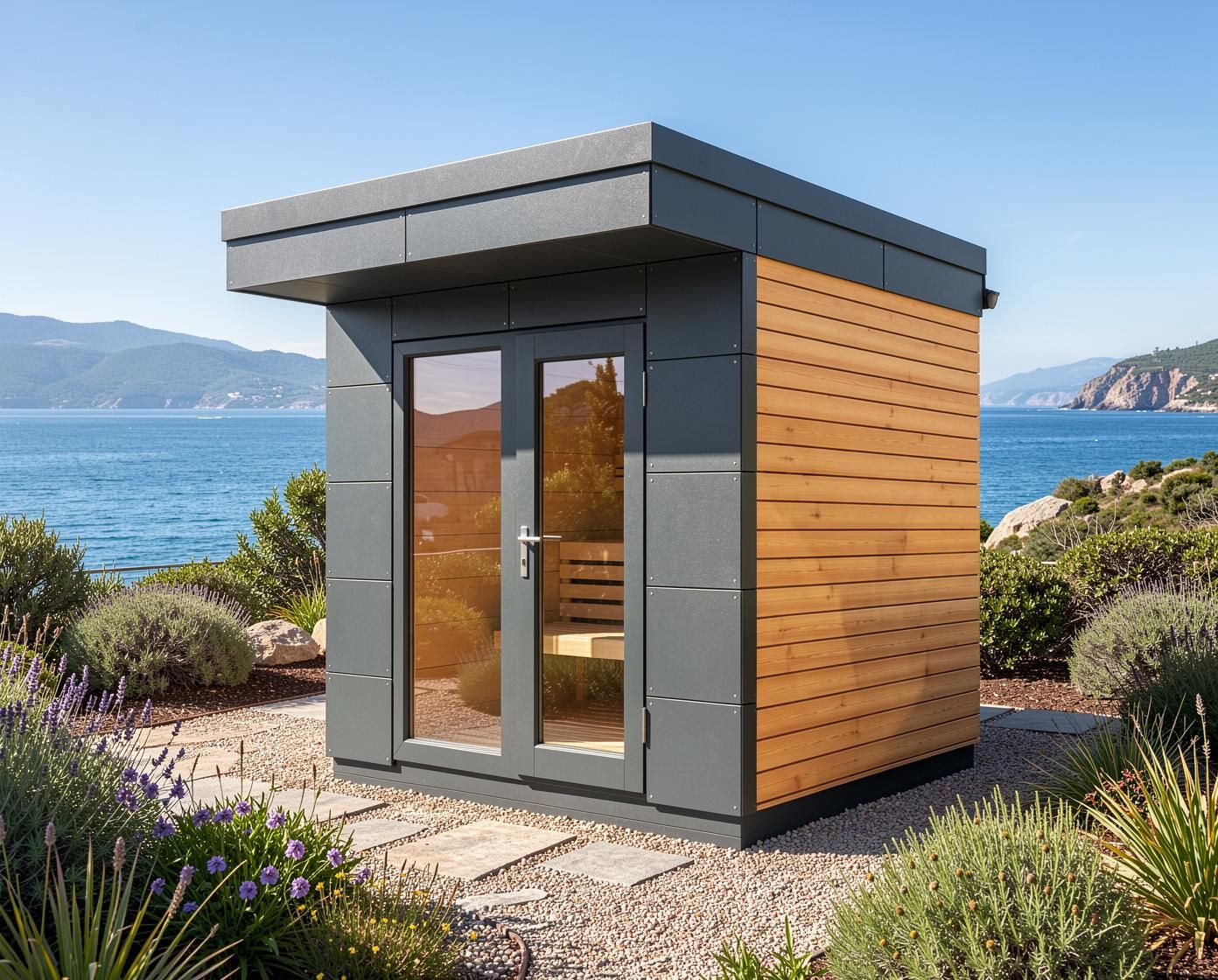 HEIRLOOM BUDGET Panorama - Sauna House for 1-5 People, Natural Larch