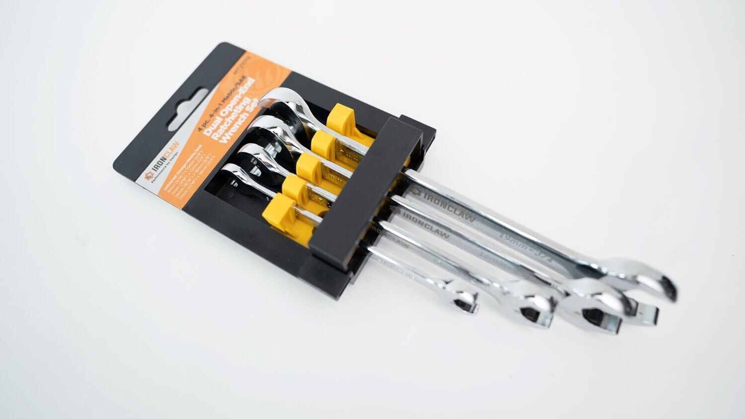 4pc 4-in-1 SAE/MM Dual Ratcheting Open-end Wrench Set