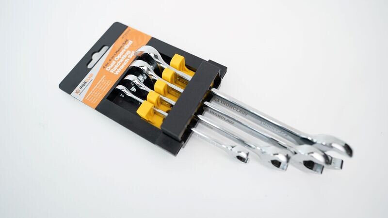 4pc 4-in-1 SAE/MM Dual Ratcheting Open-end Wrench Set