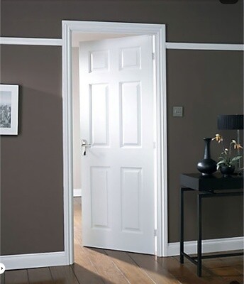 6-Panel Textured Hollow Core White Primed Pre-Bored Composite Interior Door Slab