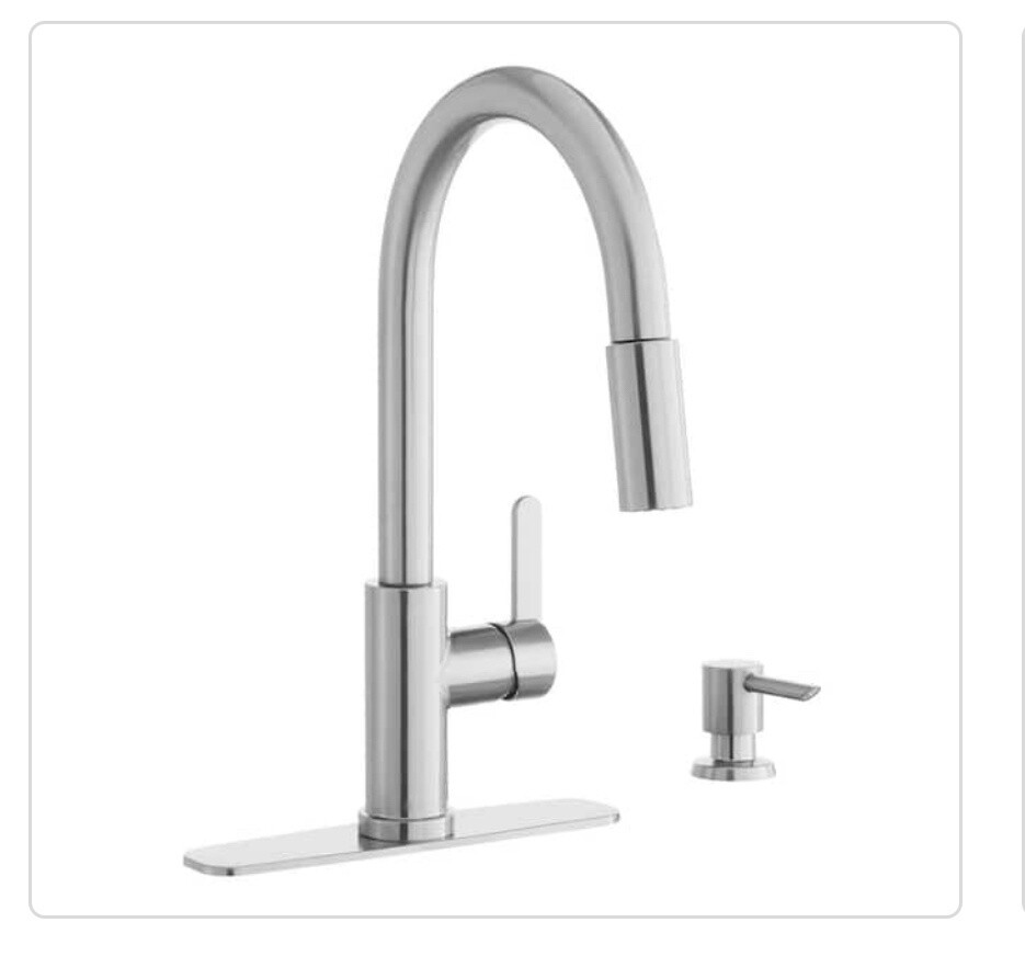 Glacier bay Paulina single-handle Pull Down Sprayer Kitchen Faucet with TurboSpray, FastMount and Soap Dispenser